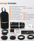 APO Telephoto Astro Lens 105mm F2.8 For Full Frame And Sony E Mount, Lightweight 482g with accessories package contents