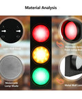 Material analysis of Traffic Light Wall Lamp With Remote Control, Retro LED Stop Light Decor for various rooms and parties