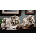 Vatican Lions Statue Replica For Home Decor And Spiritual Collectors, Handcrafted Resin Sculpture from St. Peter's Basilica on display