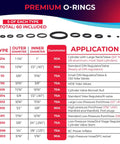 Save A Dive Scuba Repair Kit with chart of 60 O Rings showing sizes, types, and applications for diving gear maintenance.