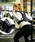 Person using Turn Your Dumbbells Into An EZ Curl Bar With 200Lb Capacity, Adjustable Weight Bar in gym