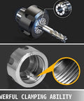 Durable Spring Steel ERG16 Collet Chuck Perfect For Boring Milling And Reaming Tasks With Tire Repair Grinding Heads For Rotary Tools And Hobby Projects, close-up view showing clamping details.