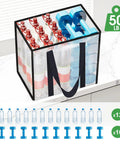 Four Pack Reusable Grocery Bags With Heavy Duty Handles Water Resistant And Foldable 33L Capacity Stands Upright Holds Up To 50 Lbs