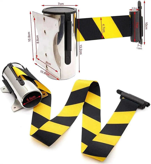 Straightforward Wall Mount Safety Barrier With Smooth Retractable Queue Rope Tough Crowd Control Bar For Bank Airport Event Space Saver That Keeps Lines Rolling Without Hogging Floor Space