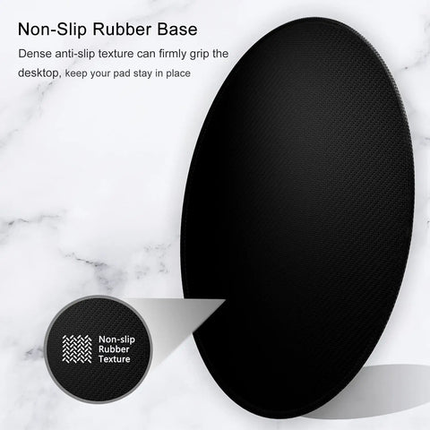 Close-up of anti-slip rubber texture on a Pink Round Mouse Pad With Slick Ultra Smooth Surface, 8.7 Inch Round Desk Mat, 3Mm Thick.
