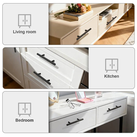 3.5 Inch Matte Black Stainless Steel Cabinet Handles 20 Pack Built To Last Tough As Nails Cabinet Pulls Knobs in living areas