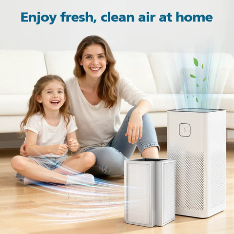 Replacement Filter For MA Series Air Purifier 50W 50B 50S Three In One Activated Carbon Filter beside family with purifier