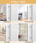 16 Inch Push Pull Door Handle Double Sided H Shape Stainless Steel For Sliding And Swing Doors Heavy Duty Silver Finish