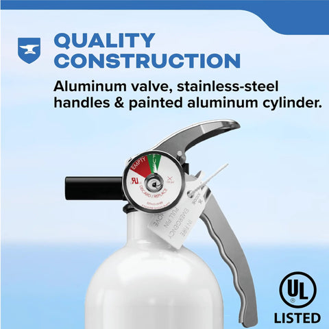 Badass Marine Fire Extinguisher Rustproof Aluminum Stainless Steel Build Rating 1a 10b C Quick Hit Fuel Electrical Trash Flames Rock Solid Guard For Your Boat Rig All Year Round