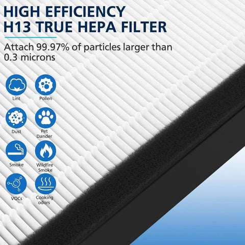 Close-up of HEPA Filter B Replacement For G-guardian Air Purifier with efficiency and particle capture details.