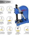 1 Ton Manual Desktop Punch Press Machine With 5.5 Inch Work Height Cast Iron Body For Stamping Bending Stretching And Forming