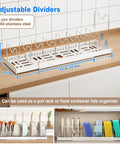 Expandable Two Pack Under Cabinet Pots And Pans Organizer with 9 adjustable dividers, 22-inch white on counter.