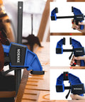 Woodworking Bar Clamps Set for the Shop Four Pack 12 Inch Lightweight Yet Sturdy One Handed Quick Grip Clamps in use