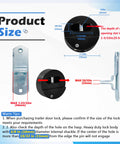 Three Pack Puck Locks for Trailers Keyed Alike 2-7/8 Inch Hidden Shackle Padlocks dimensions and parts display