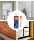 Waterproof Tile Crack Filler Quick Dry Strong Tile Adhesive With Brush for ceramic leak repair in bathroom and home surfaces.
