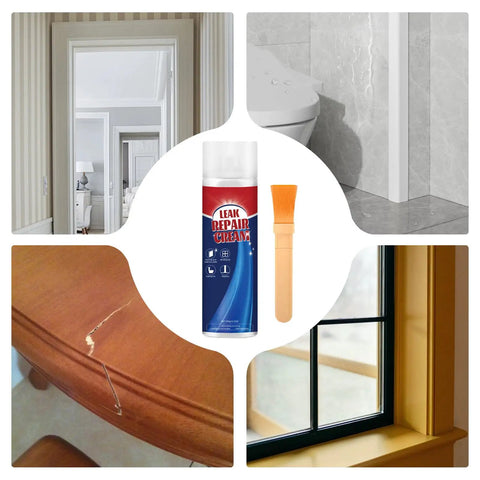 Waterproof Tile Crack Filler Quick Dry Strong Tile Adhesive With Brush for ceramic leak repair in bathroom and home surfaces.
