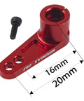 Red Beefy Aluminum 25T Servo Horn Steering Arm For 1 By 8 And 1 By 10 RC Cars CNC Machined 25 Tooth, 16mm center distance, with screw.