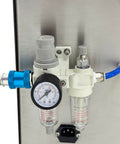 Hella Compatible 110V Semi Automatic Vacuum Capping Machine pressure regulator with gauges for efficient sauce canning.
