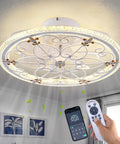 20 Inch Caged Ceiling Fan With Light Six Speeds Remote Control Low Profile Flush Mount Farmhouse Style Quiet Copper Motor