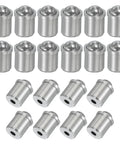 Heavy Duty 20 Pack 304 Stainless Steel Ball Plungers For Cabinet Doors And Furniture Drawers arranged in two rows.