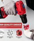 Person using Nine Piece PVC Pipe Reamer Kit For SCH40 With Aluminum Head And Two Blades Fittings Saver on PVC pipe.