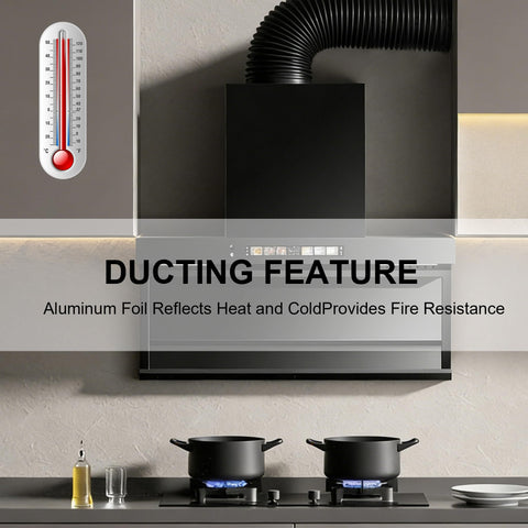 Flexible Aluminum Duct With Four Layer Protection And Two Clamps For Dryer Venting on kitchen vent system.
