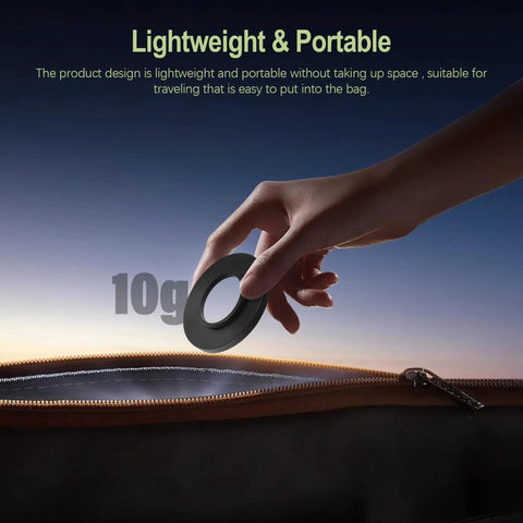 Hand holding T2 Female To C Mount Telescope Camera Adapter over unzipped bag showcasing lightweight anodized aluminum 4mm extension ring.
