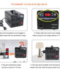 Steps to use 1000W Voltage Converter Transformer Step Up Down 110V to 220V 220V to 110V With US Power Cord, Circuit Breaker Protection