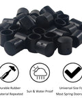 30 Pack 0.39 Inch Door Stop Bumper Caps Black Rubber Wall Protectors for Doors and Hinges Easy Fit Replacement Caps