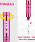 Pretty Dang Useful 24 Piece Mini Screwdriver Set With Slick Magnetic Bits And Precision Driver Options In Pink for quick bit changes.