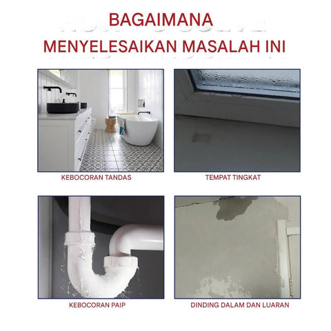 Heavy Duty Waterproof Sealant Liquid Nails Leak Repairs Fast Creates Unbreakable Bond That Stands Up To Weather Keeps Water At Bay For Good Seals Cracks And Gaps On Any Surface 100 Ml Bottle application examples in bathroom, including leaks around sink, window, pipe, and wall.
