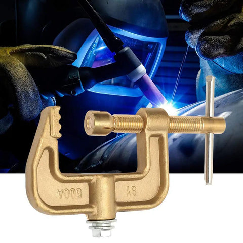 Solid G Shape Ground Welding Earth Clamp Made From Premium Brass with a secure grip for welding tasks.