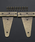 4 Pcs Flat T Hinges with Screws for Barn Gates, Wooden Boxes, Cabinet Doors and Windows, Vintage Decoration Hardware