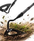 Garden Hoe Weeder Removal No Nonsense Heavy Duty Weed Tool For Gardening, 55 Inch Long Handle, hollow blade cutting soil