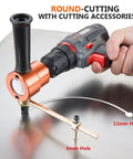 Heavy Duty Dope Double Headed Sheet Metal Nibbler For Straight Curve And Circle Cutting Drill Attachment demo on metal