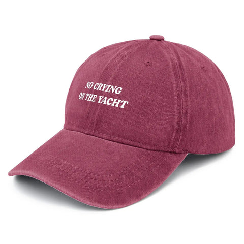 Wine Red Lightweight Women's Dad Hat With Six Ventilation Eyelets, Low Profile Unstructured Cap front angle
