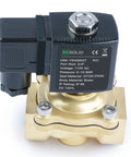 Three Quarter Inch Brass Solenoid Valve, Normally Closed, 110V 120V AC, 145 PSI for Water Air Diesel NPT Connection