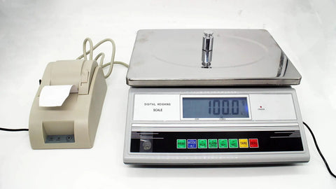 High Precision Electronic Scale Digital Analytical Balance With RS232 Port And Counting Function showing weighing machine with display and printer.