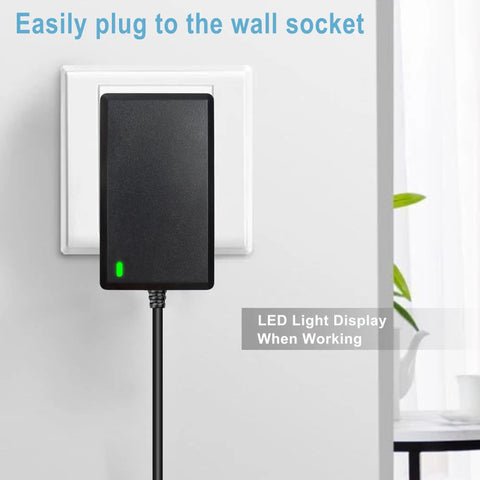 Heavy Duty 29V 2A Power Supply Adapter For Recliner And Lift Chair plugged into wall outlet with LED indicator.