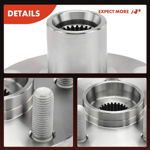 Close-up of Front Wheel Bearing And Hub Kit For Toyota Corolla 2003 To 2019 showcasing spline axle and mounting details.