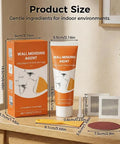 All In One Drywall Repair Kit With Spackle Paste And Scraper For Quick Patch Fixes Hole Patching Patches Wall Mending Solution Nozzle Extenders Sandpaper And Putty Knife Great For Dings And Cracks In Walls, including tube and tools on table.