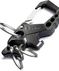 Beefy Heavy Duty Key Chain Bottle Opener Carabiner For Men And Women Durable Zinc Alloy EDC Key Ring Black Ready For Everyday Carry With Rust Resistant Wear Resistant Build And 50K Bottle Opening Test.