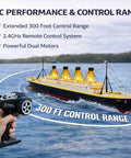 32 Inch Remote Control Titanic Boat With LED Lights And 2.4 GHz Radio Large RC Cruise Ship on water with remote control detail.