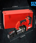 Loschen Cordless Electric Hydraulic Rebar Cutter With Li-ion Battery For Portable Handheld Cutting Up To 7/8 Inch Diameter Steel Bars next to specifications.