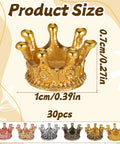 Gold crown charm with 30 Pieces Mini Crown Charms Set For Crafters Mixed Color Vintage 3D Alloy King Crowns Beads Large Hole Spacer Beads