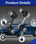 Front Sway Bar End Link Kit For Honda Civic 2006 2011 And Acura CSX All Models K80768 K80769 Replacement Stabilizer Links Beefed-Up OE Style Easy Install For Smooth Handling. OE-style sway bar end links with ball joints shown on a blue Honda Civic.