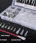 Insulated Male And Female Spade Terminals Quick Splice Assortment Tin Plated Copper Open Barrel Wire Connectors Kit