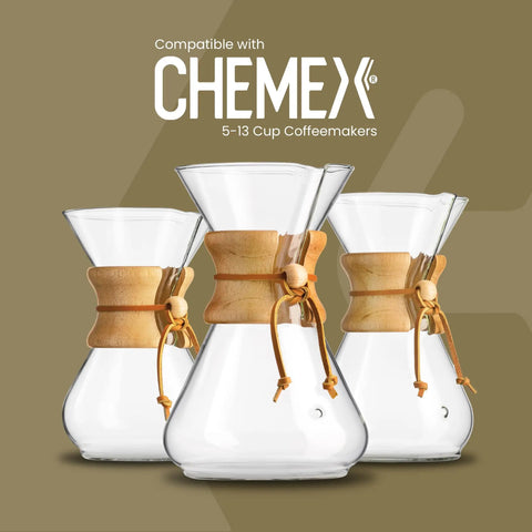 Square Bonded Coffee Filters 100 Count Exclusive Packaging For Ultra Clean Extraction And Rich Brew compatible with Chemex coffeemakers