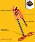 Ultimate Go-To All Weather 5-In-1 Fire Starter Kit For Camping And Outdoors with compass, whistle, magnesium rod, and paracord