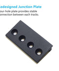 Black Rustic Non Bypass Sliding Barn Door Hardware Kit For One Door With 6 Ft Flat Track And Horseshoe Design Rollers junction plate